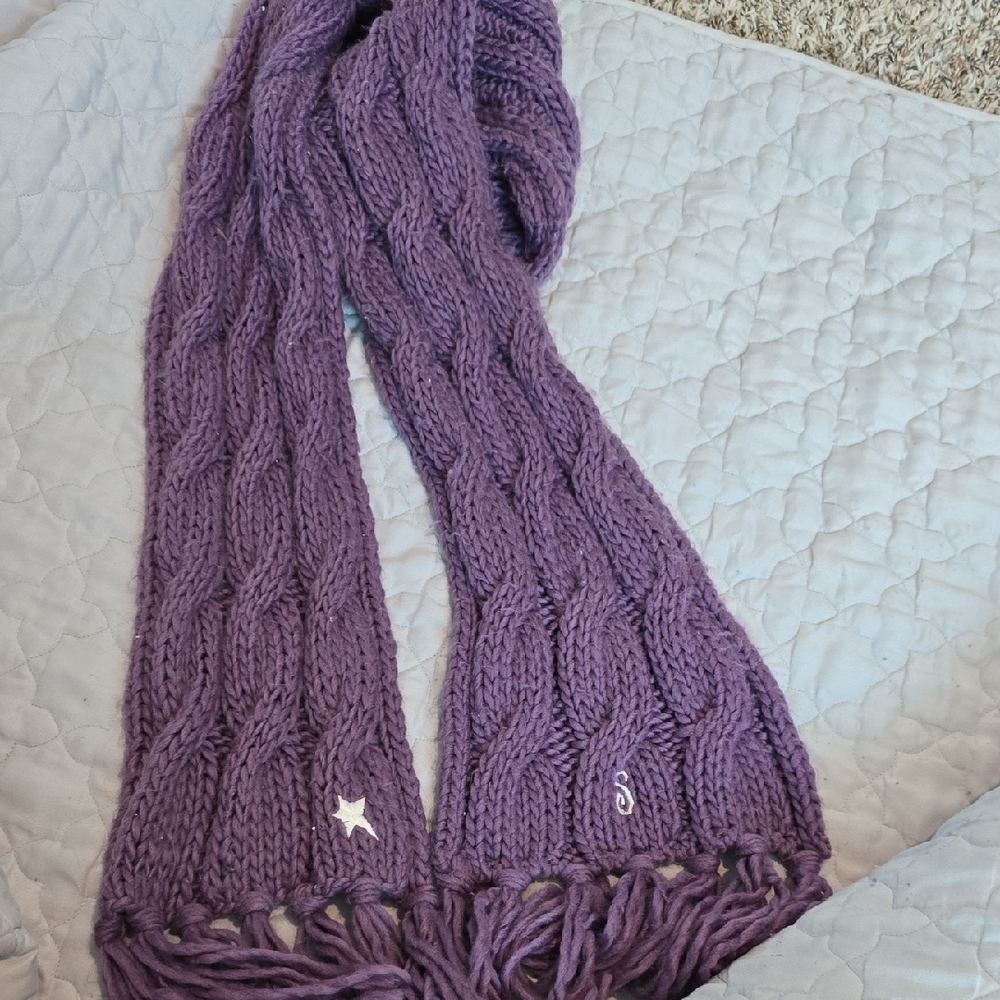 Scentsy Purple Cable Knit Scarf Wrap